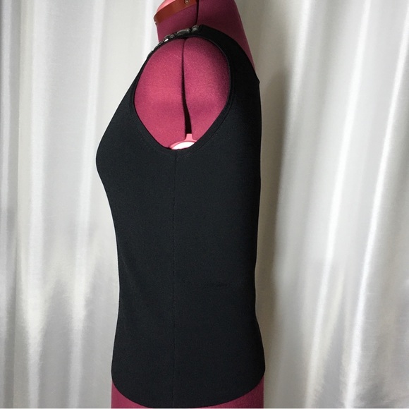 Joseph A Rhinestone Neckline Black Knit - Picture 4 of 8